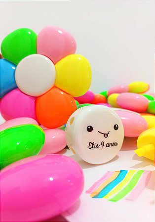 Marca Texto Cores Sortidas em Formato de Flor personalizado