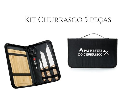 Kit Churrasco 5 Peças Personalizado Como Desejar Dia dos Pias