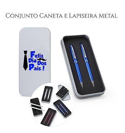Conjunto Caneta e Lapiseira Metal Dia dos Pais