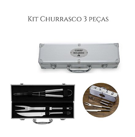 Kit Churrasco 3 peças Dia dos Pais