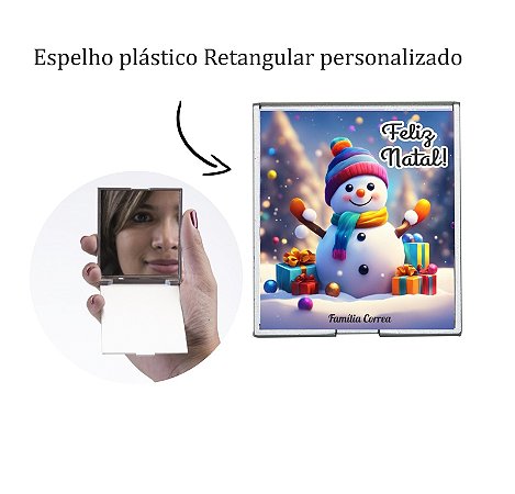 Espelho plástico Retangular Sem Aumento personalizado Natal