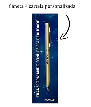Caneta personalizada com cartela e embalagem personalizamos como desejar ( 50 unidades )