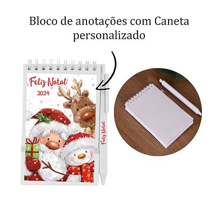 Bloco de anotações personalizado Natal