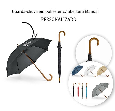 Guarda-chuva em poliéster 190T com abertura automática personalizada