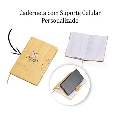 Caderneta com Suporte Celular PERSONALIZADA como desejar