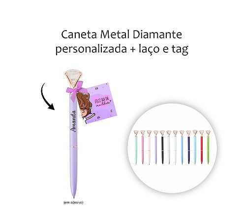 Caneta Metal Diamante personalizada Dia das Mulheres