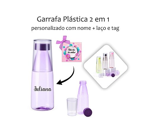 Garrafa Plástica 2 em 1 Dia das Mulheres