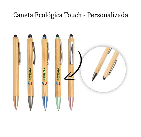 Caneta Ecológica Touch Personalizada - 50 UNIDADES