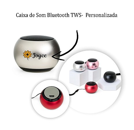 Caixa de Som Bluetooth TWS Personalizada como desejar