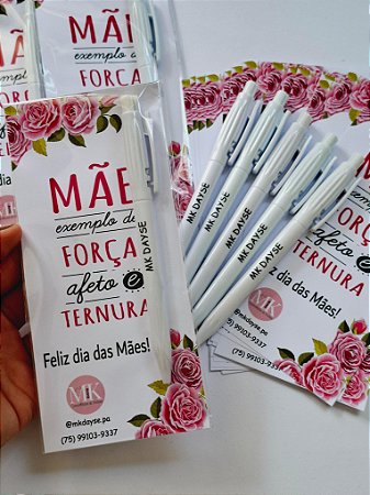 kit Cartela personalizada com caneta Dia das Mães ( 50 UNIDADES )