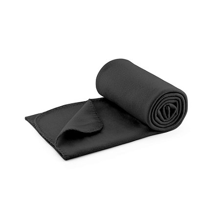 Manta em tecido polar (180 g/m²) com tag e fita personalizado com logo