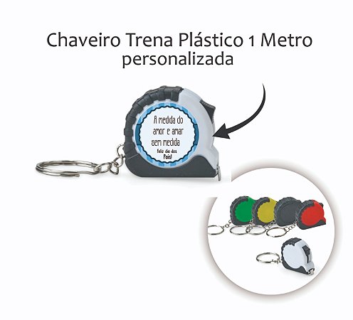 Chaveiro Trena Plástico 1 Metro Personalizada Dia dos Pais