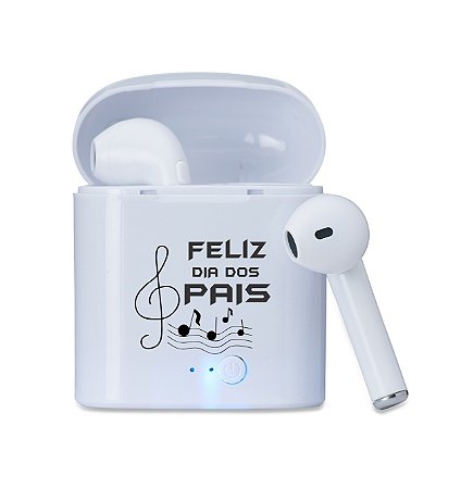 Fone de Ouvido Bluetooth Touch com Case Carregador Brilhante Dia dos Pais