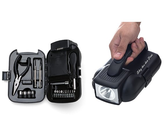 Kit Ferramenta 19 Peças com Lanterna Dia dos Pais