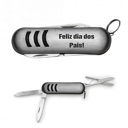 Mini Canivete de Metal 3 Funções Personalizado Dia dos Pais