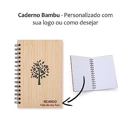 Caderno Bambu Personalizado Dia dos Pais