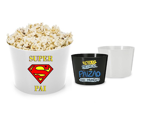 Balde Plástico 3 Litros Para Pipoca Dia dos Pais