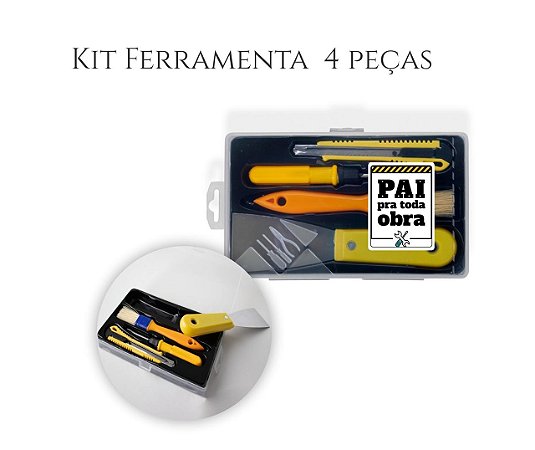 Kit Ferramentas 4 Peças Personalizado Dia dos Pais