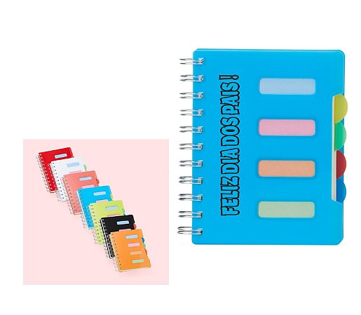 Caderno Pequeno com Divisórias Personalizado Dia dos Pais