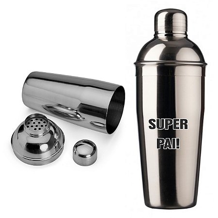 Coqueteleira Inox 600ml Personalizado Dia dos Pais