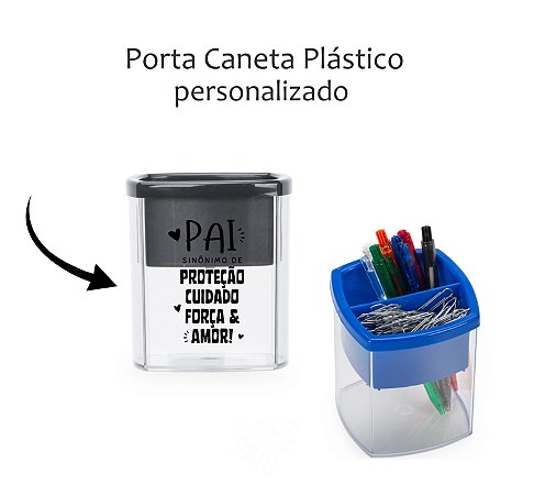 Porta Caneta Plástico Personalizado Dia dos Pais