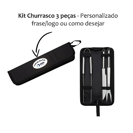 Kit Churrasco 3 peças Personalizado Dia dos Pais