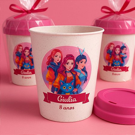 Copo Fibra de Arroz 350ml Guerreiras do Kpop