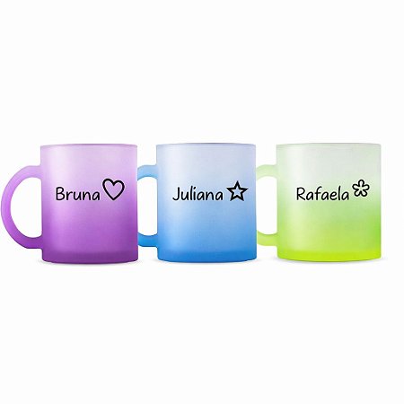 Caneca Vidro 350ml Personalizada como desejar