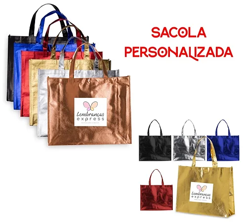 Sacola TNT Metalizada personalizada TAM G