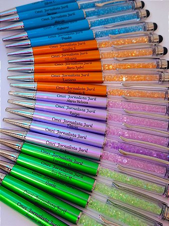 Caneta Plástica Touch Personalizada 10 Unidades