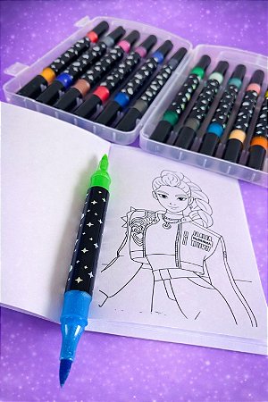 Kit Bloquinho com Canetinhas Metalizadas Personalizadas