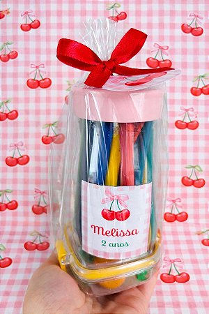 Kit Giz de Cera + Borrachas Fofas Personalizado com Seu Tema