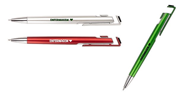 Caneta Plástica com Suporte para Celular Enfermagem