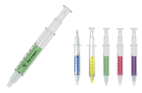 Caneta Seringa Marca Texto Personalizada com Sua Logo