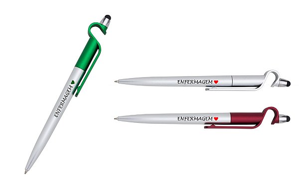 Caneta Plástica Touch com Suporte Para Celular Personalizada com Sua Logo