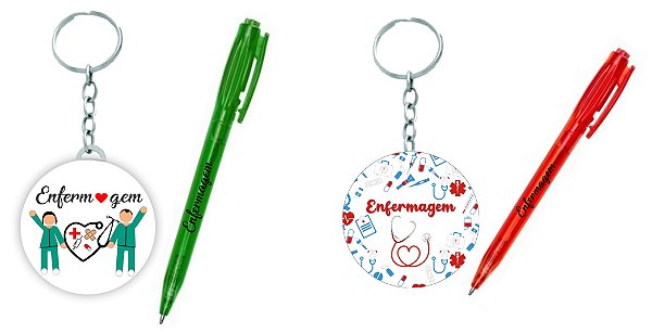 Kit Chaveiro + Caneta Personalizada Com a Sua Logo