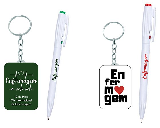 Kit Chaveiro + Caneta Personalizada Com a Sua Logo