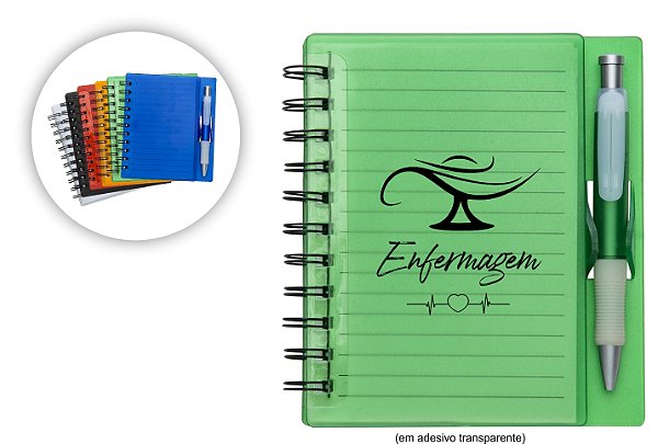 Caderno Plástico com Caneta Personalizado Como Desejar