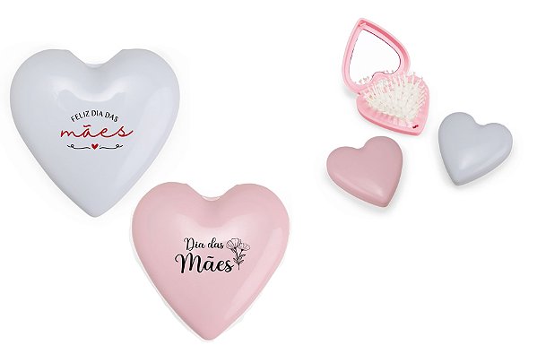 Escova Portátil com Espelho Personalizada Como Desejar