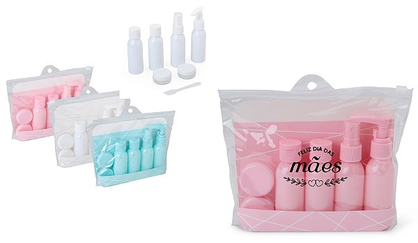 Kit Viagem Plástico 6 Peças Personalizado Como Desejar