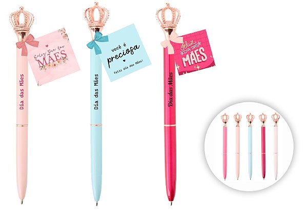 Caneta Metal Coroa Dia das Mães Personalizada Como Desejar