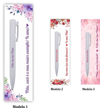 Caneta Plástica + Cartela Dia das Mães Personalizada Como Desejar
