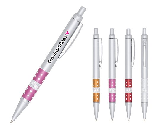 Caneta Plástica com Detalhe de Strass Dia das Mães Personalizada Como Desejar