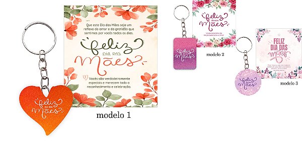 Kit Chaveiro + Cartela Dia das Mães Personalizado Como Desejar