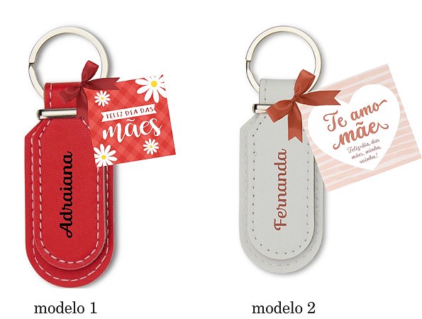 Chaveiro de Couro Sintético Dia das Mães Personalizado Como Desejar