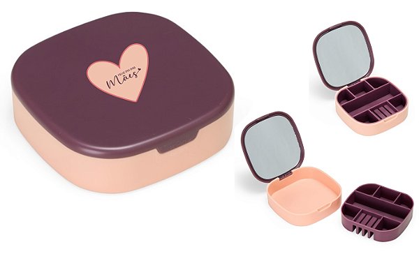 Porta-Joias com Espelho Dia das Mães Personalizado Como Desejar!