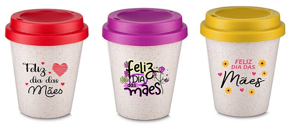 Copo Fibra de Arroz 350 ml Personalizado Como Desejar Dia das Mães