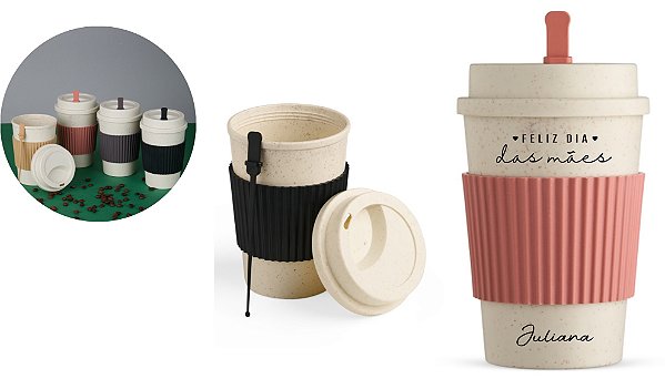 Copo Fibra de Trigo 450ml Personalizado Como Desejar Dia das Mães