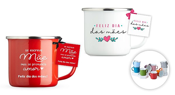 Caneca Inox 370ml Personalizada Dia das Mães