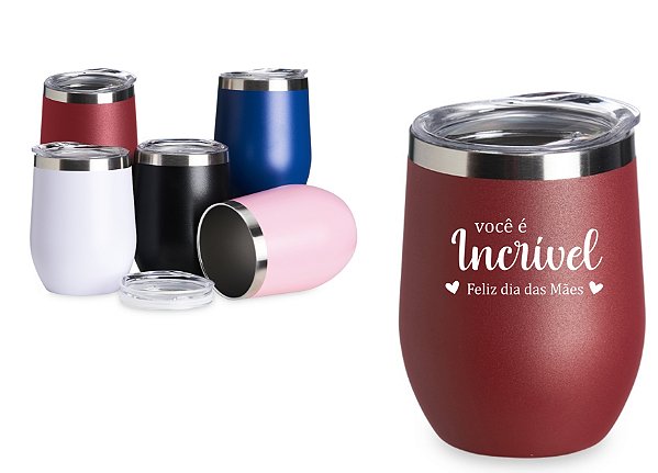 Copo Térmico Inox 320ml Personalizado Dia das Mães